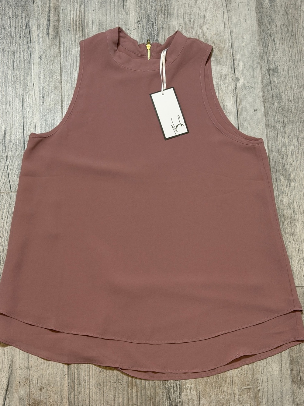 NORAH Minimalist Layering Piece Dusty Mauve Sleeveless Tank Sz M NWT